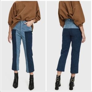 Rachel Comey Bismark Two-Tone Denim Cropped Pants